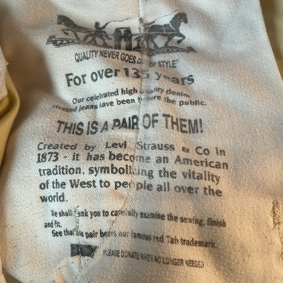 Levi Strauss & Co jeans 100% cotton yellow zipper fly pants mens 31x32 - Picture 8 of 11